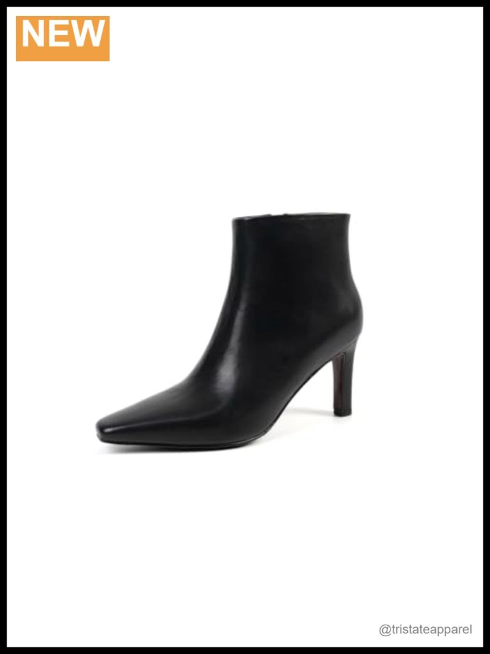 Genuine Leather Ankle Booties Chunky Square Toe Side Zipper Women Boots